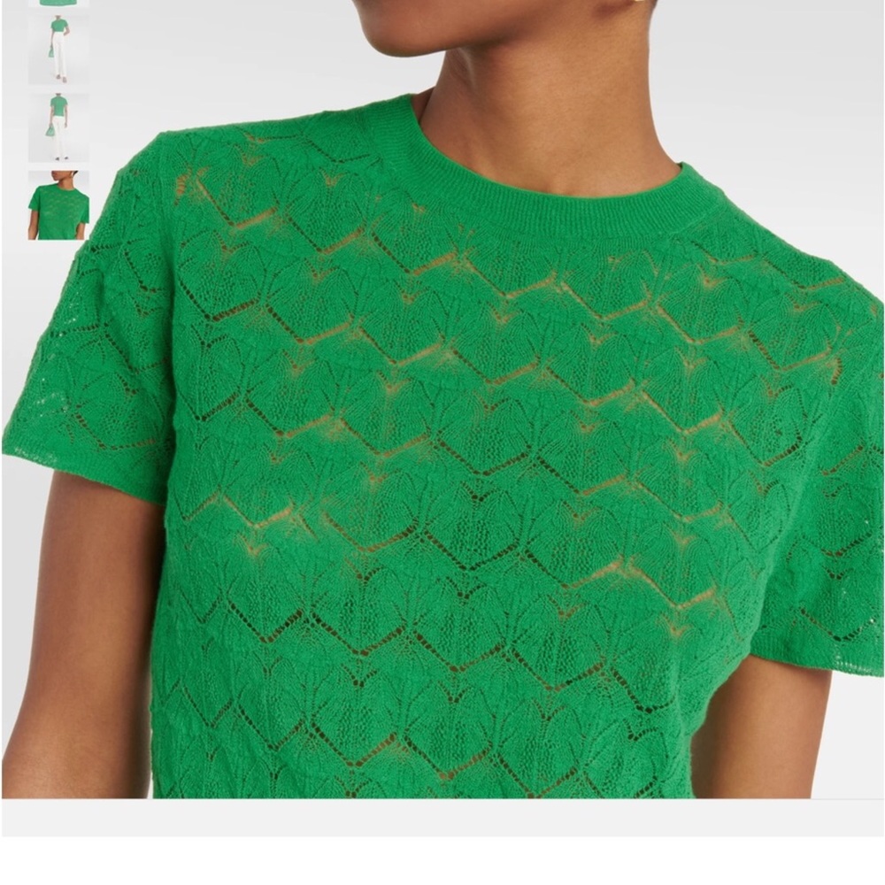 Vince Fine Lace Crew Neck Blouse Top